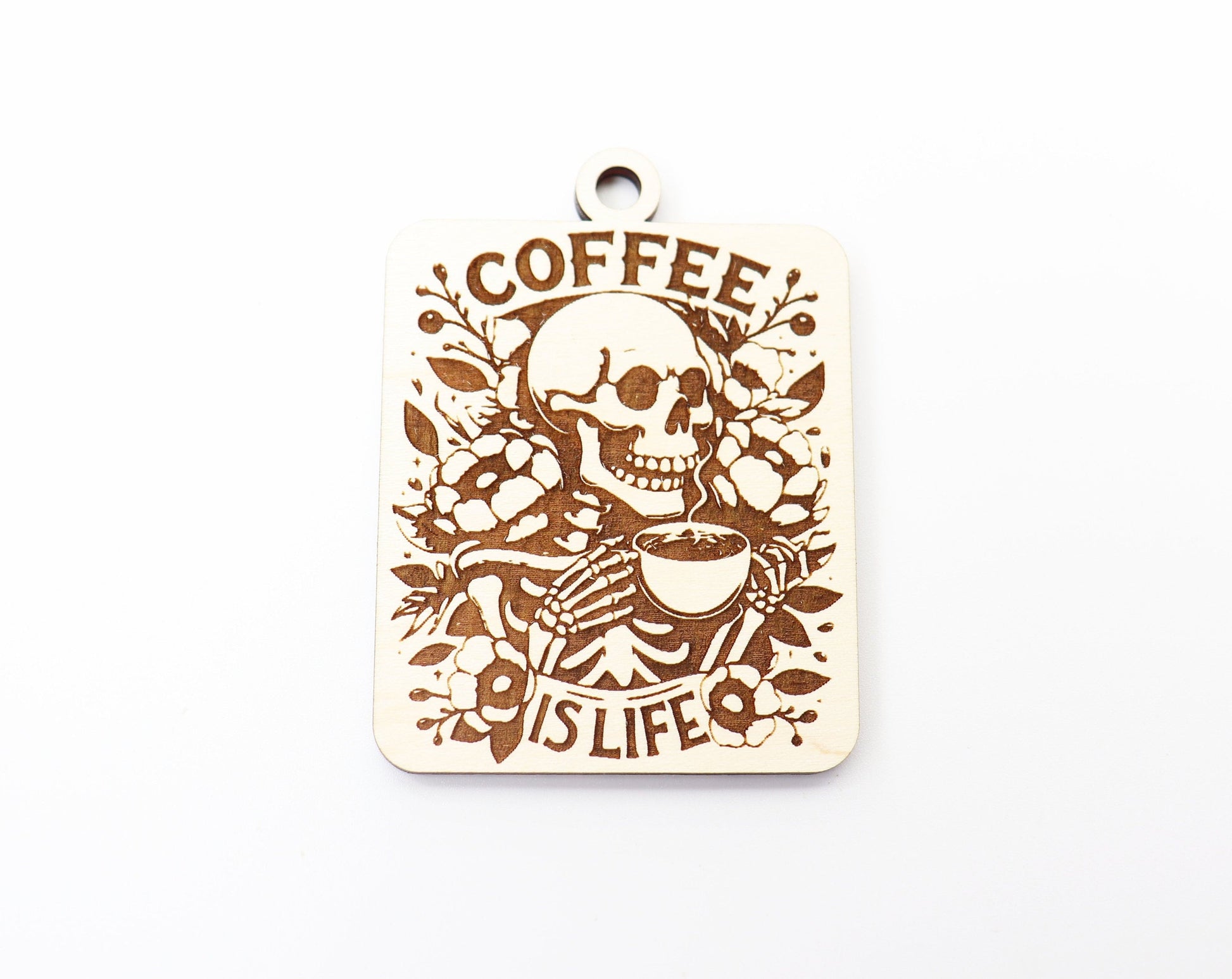 Coffee car charm blank, wood blanks