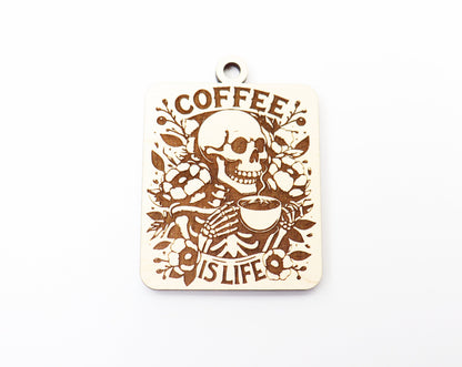 Coffee car charm blank, wood blanks