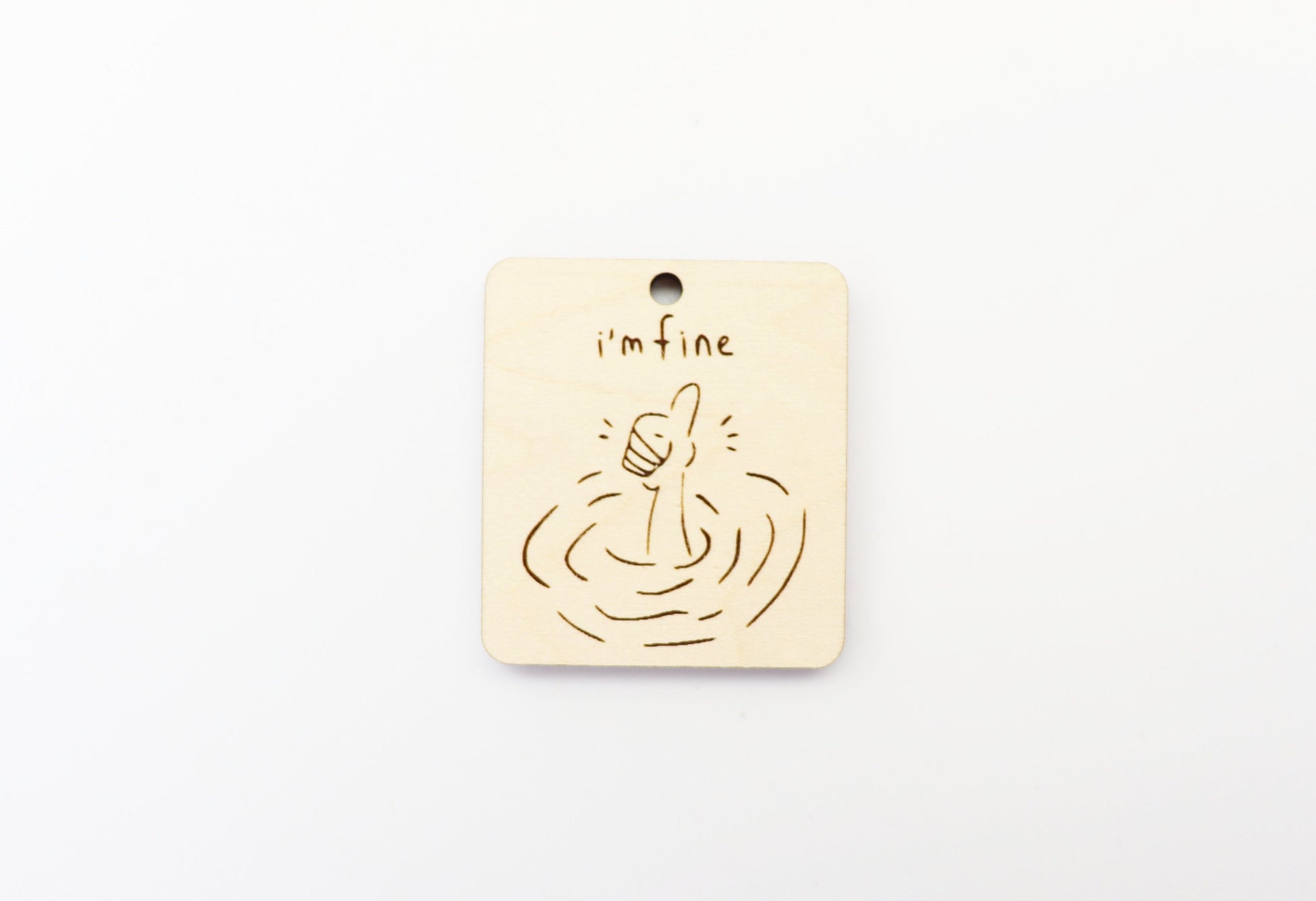 I'm fine Keychain blank, wood blanks, wood cutouts