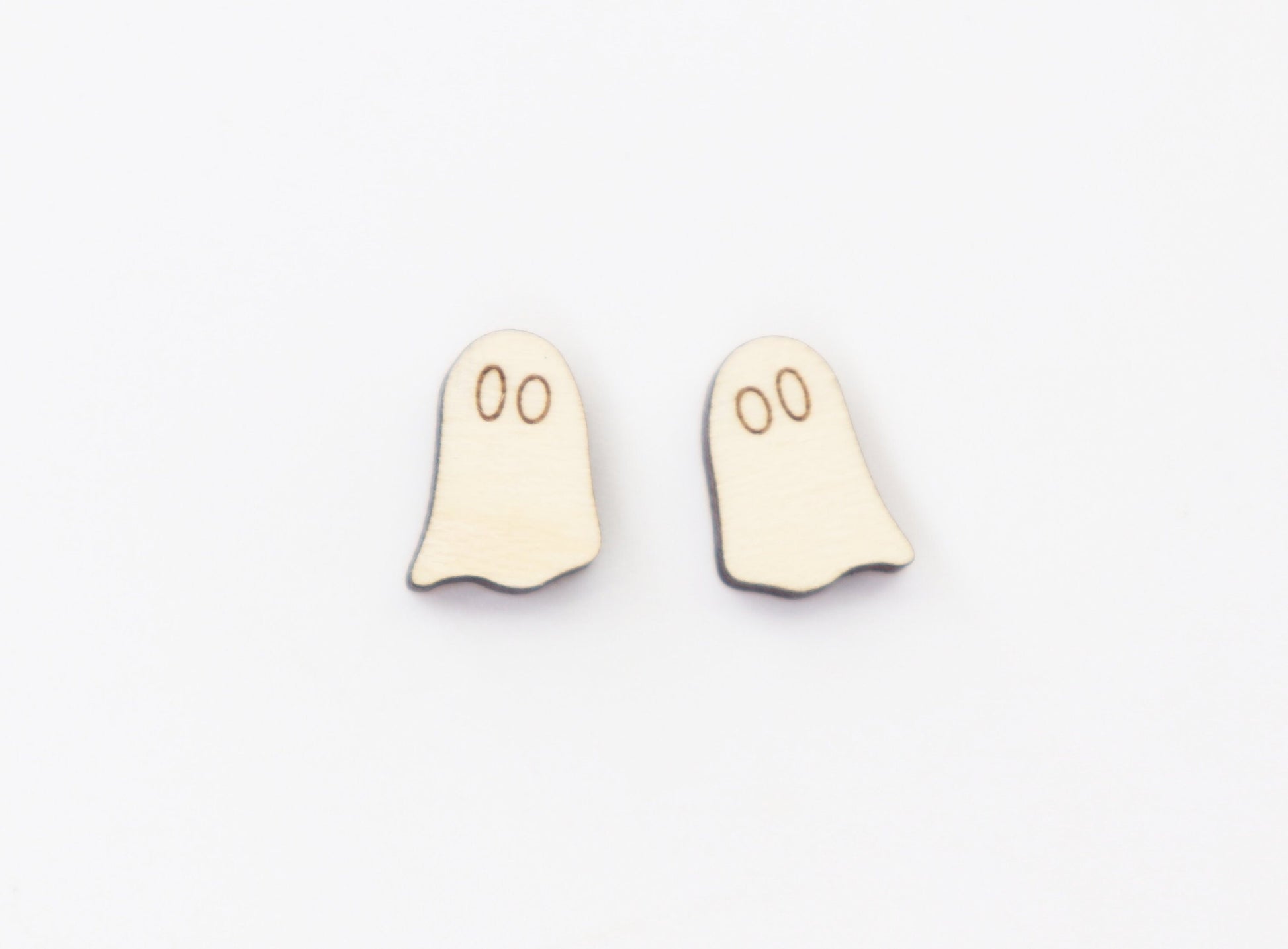 Ghost stud earring blanks, earring blanks, wood cutouts