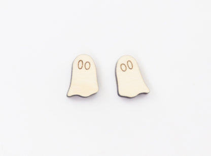 Ghost stud earring blanks, earring blanks, wood cutouts