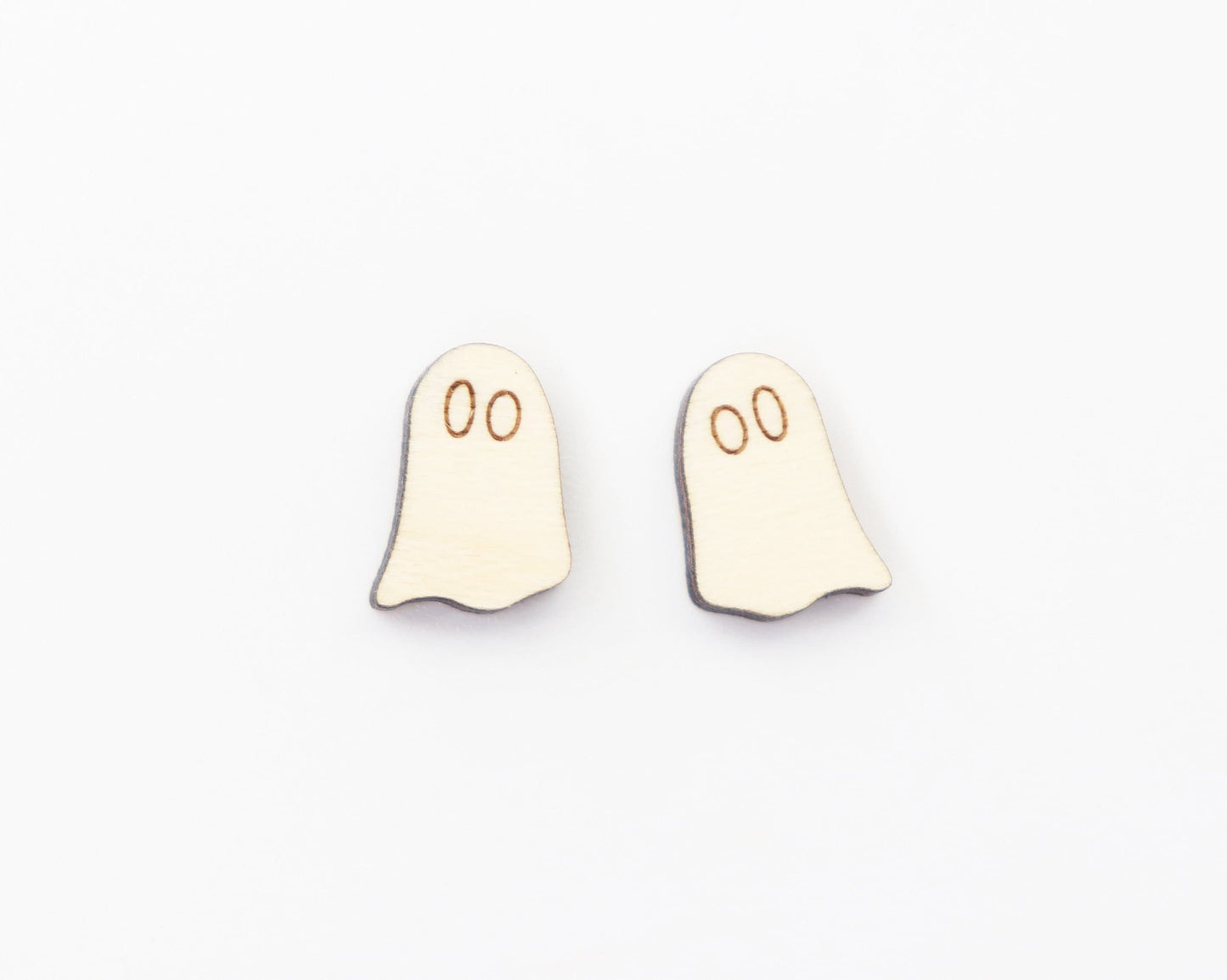 Ghost stud earring blanks, earring blanks, wood cutouts