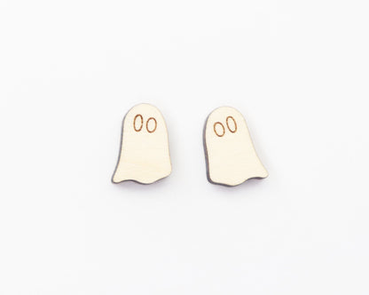 Ghost stud earring blanks, earring blanks, wood cutouts