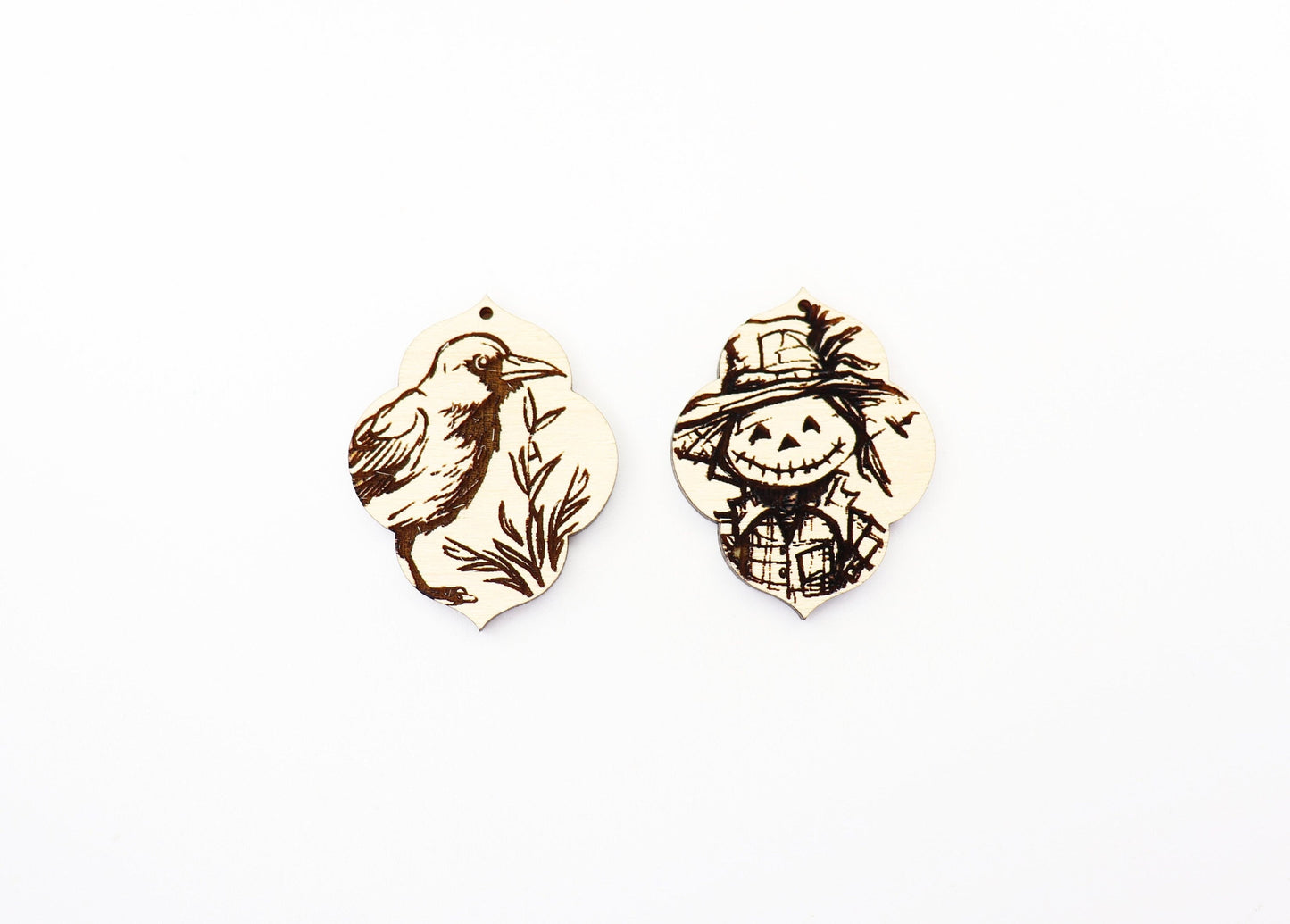 Scarecrow and raven earring blanks, Halloween blanks