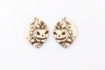 Pumpkin teardrop earring blanks, wood earring blanks