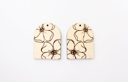 Floral earring blanks, earring blanks