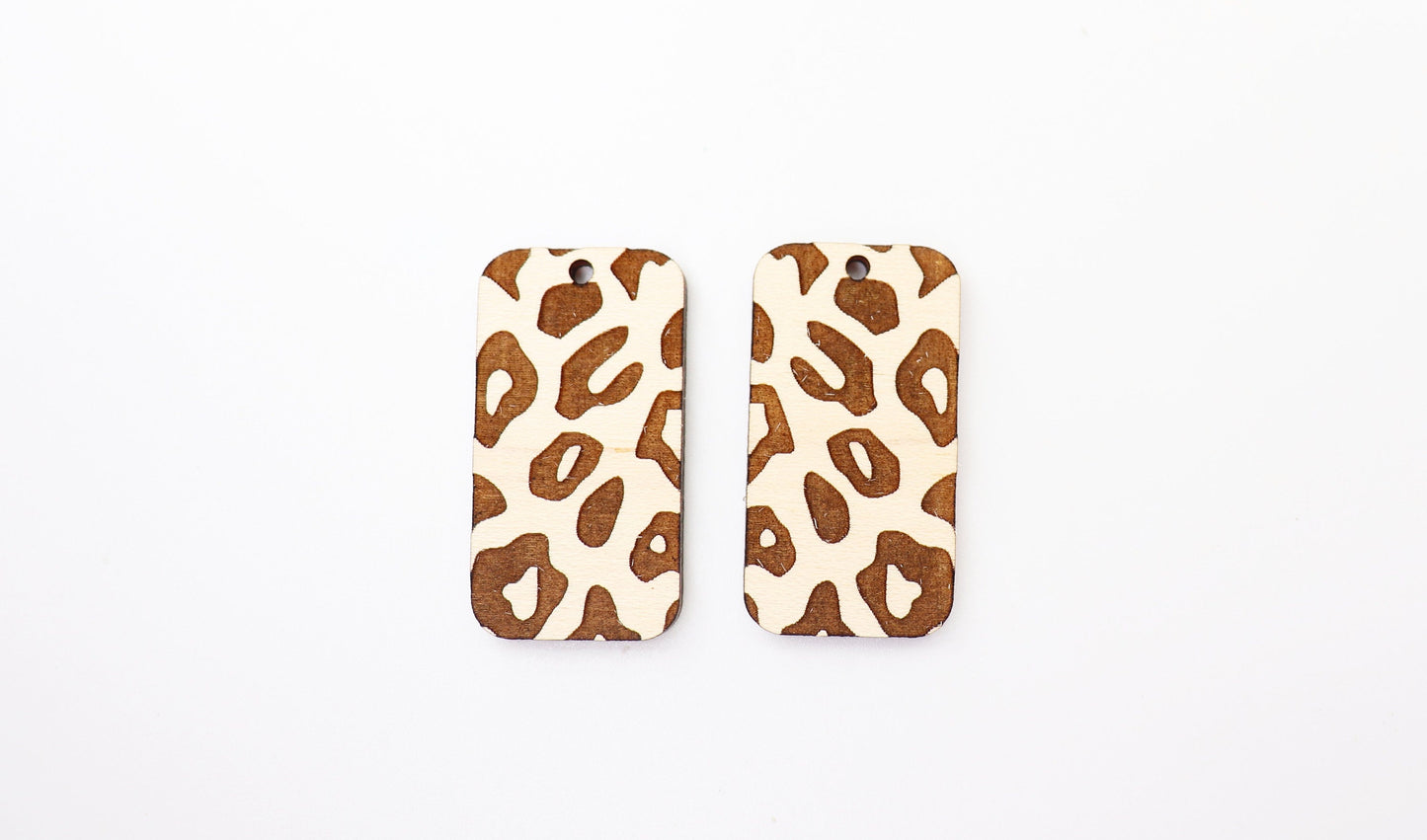 Cheetah print wood earring blanks, wood blanks