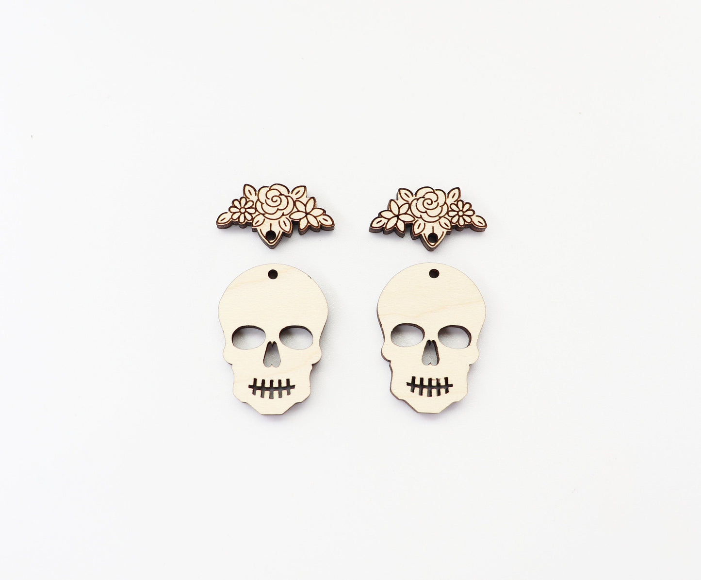 Skull earrings, earring blanks