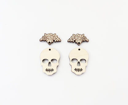 Skull earrings, earring blanks