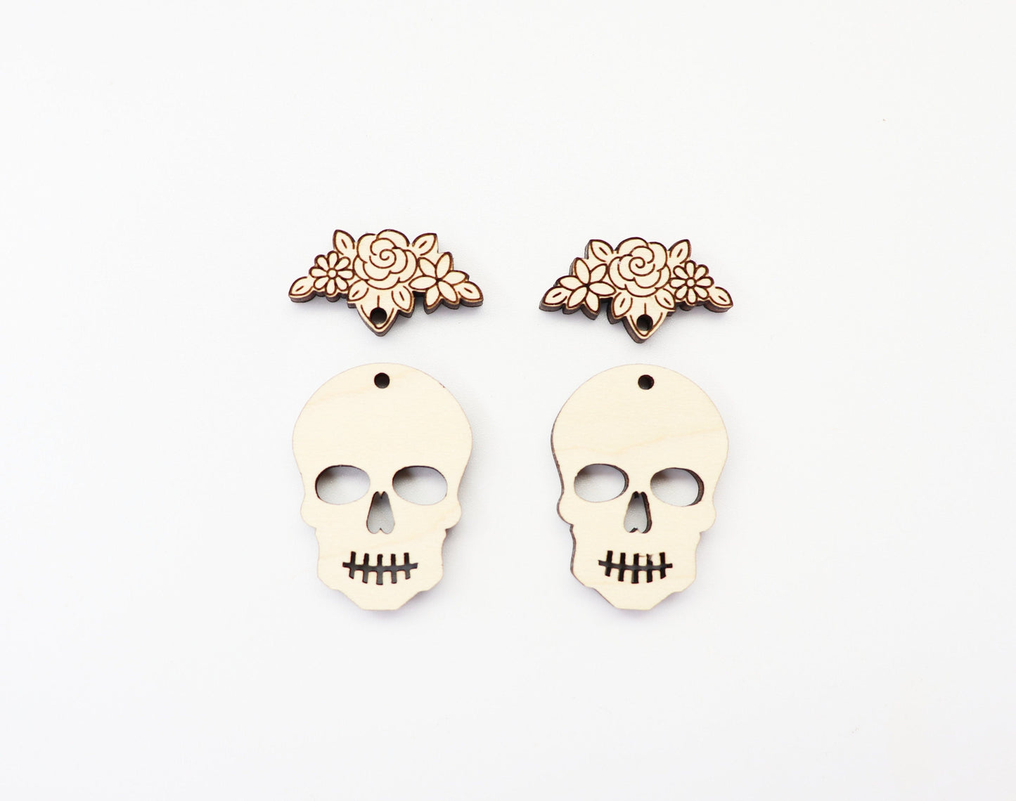 Skull earrings, earring blanks