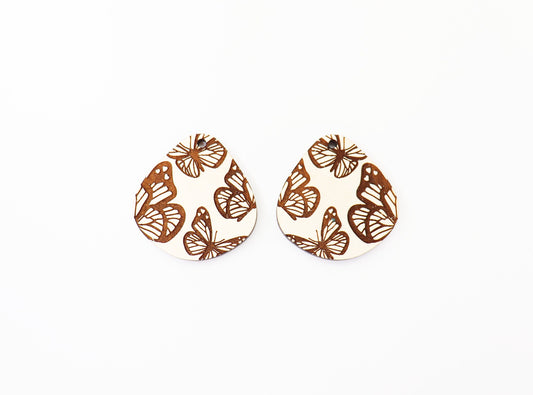 Butterfly Teardrop wood earring blanks, earring blanks