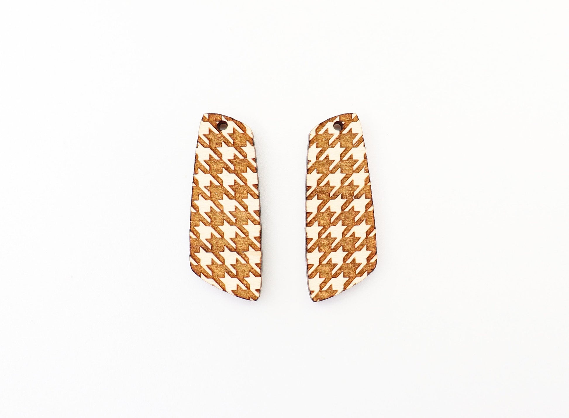 Houndstooth wood earring blanks, wood blanks