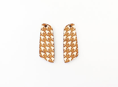 Houndstooth wood earring blanks, wood blanks