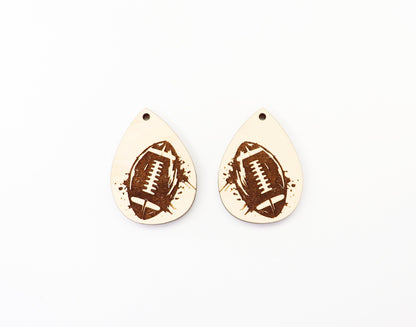 Football wood earring blanks, wood cutouts, earring blanks