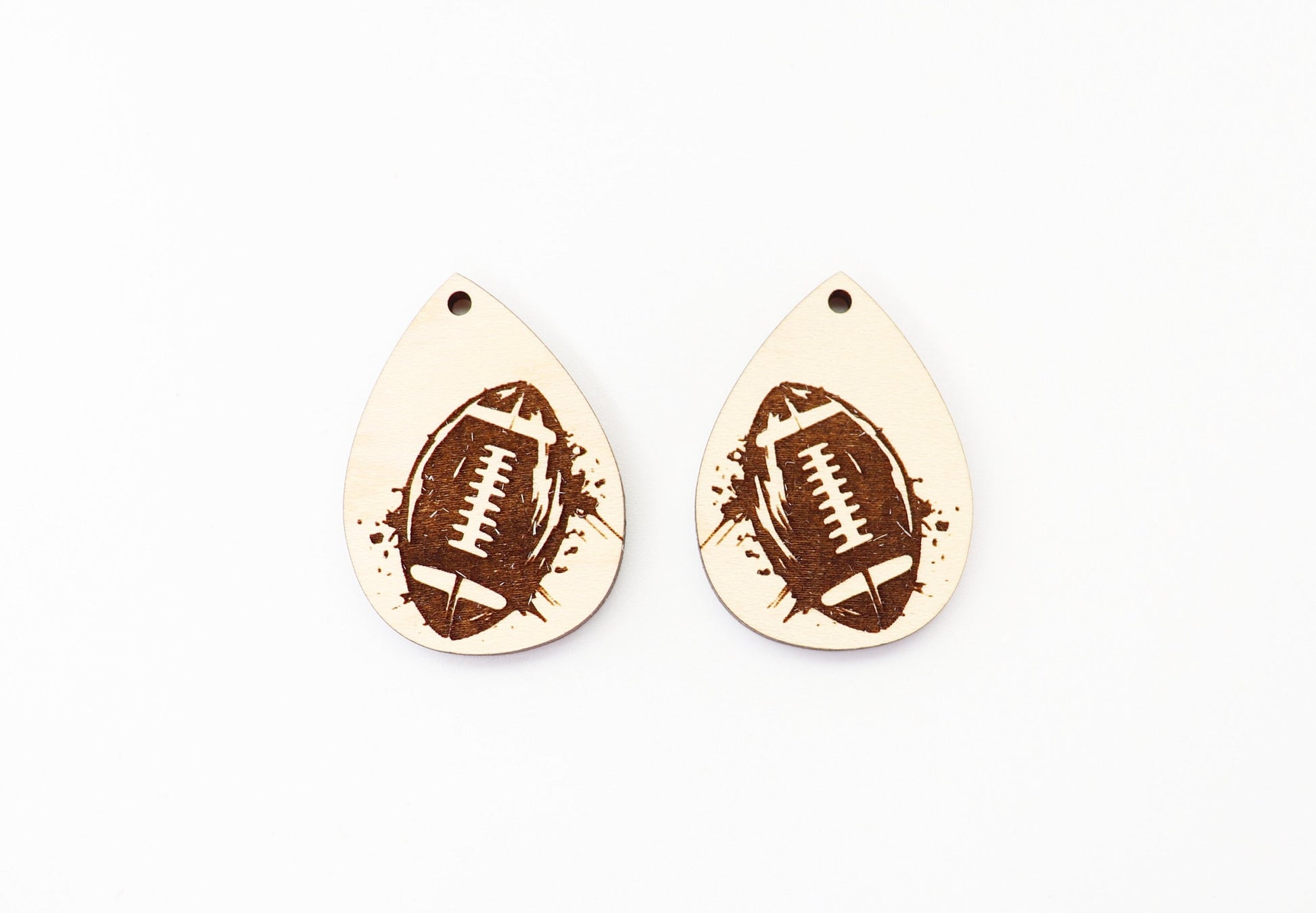 Football wood earring blanks, wood cutouts, earring blanks