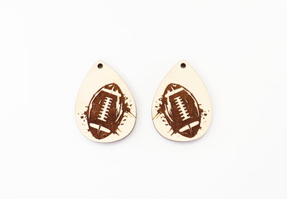 Football wood earring blanks, wood cutouts, earring blanks