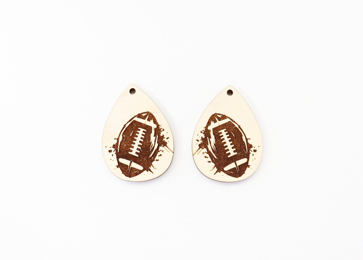 Football wood earring blanks, wood cutouts, earring blanks