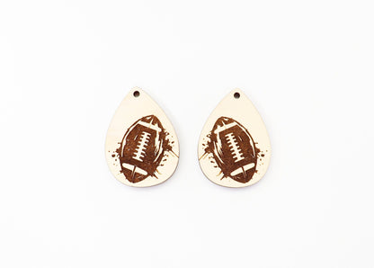 Football wood earring blanks, wood cutouts, earring blanks