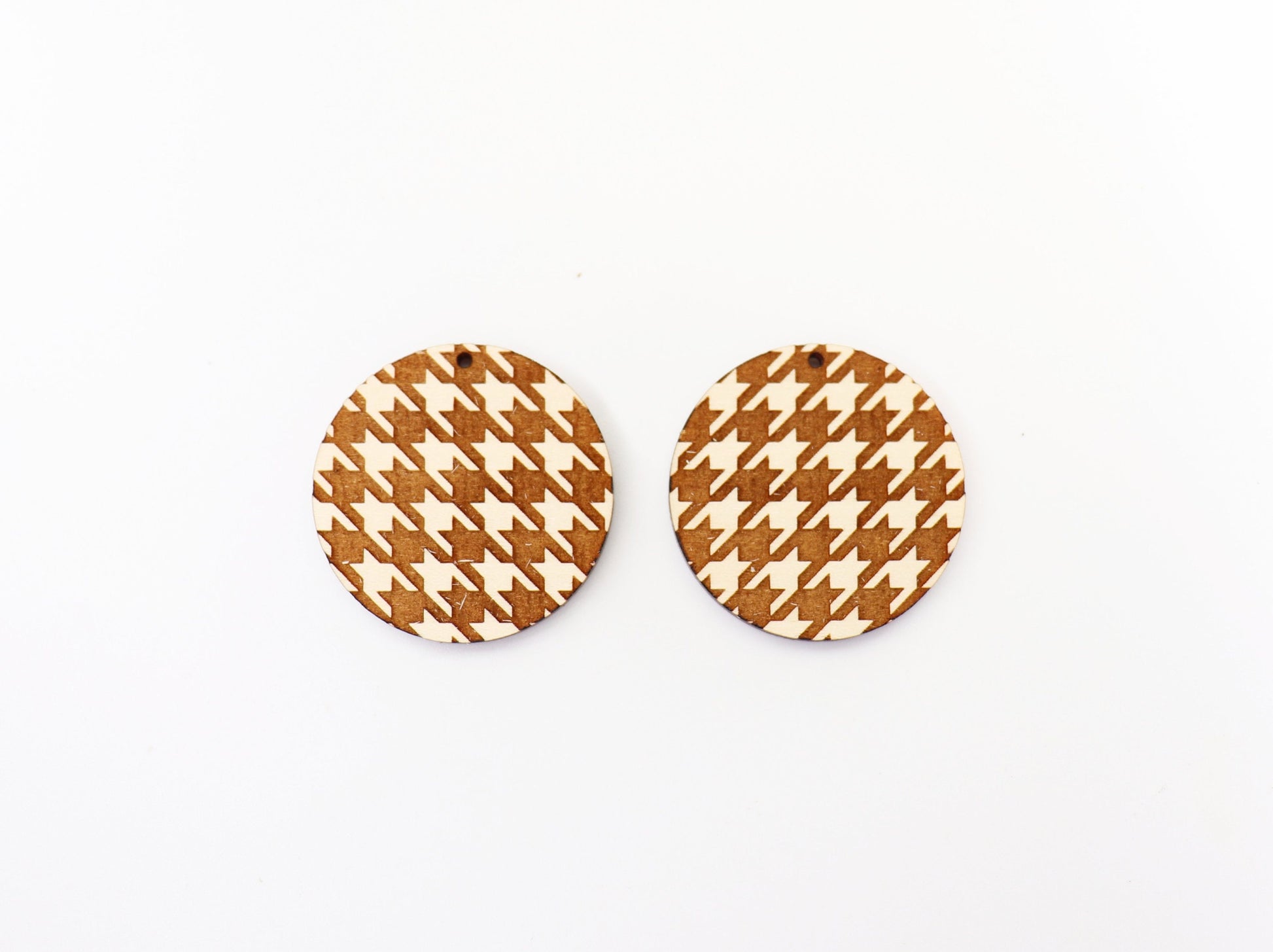 Houndstooth wood earring blanks, wood blanks