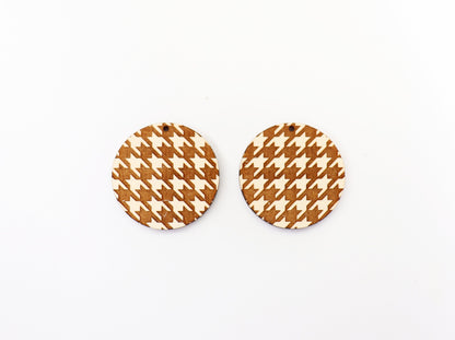 Houndstooth wood earring blanks, wood blanks