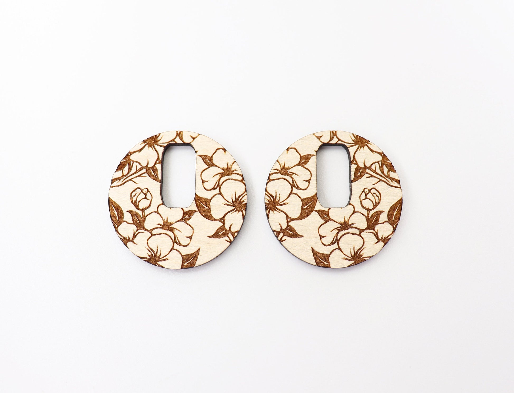 Floral earring blanks, DIY earrings, wood blanks