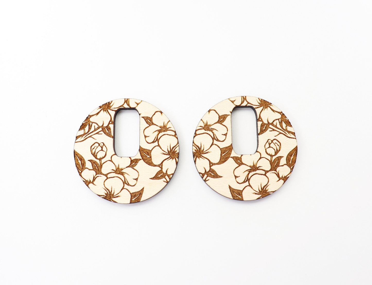 Floral earring blanks, DIY earrings, wood blanks