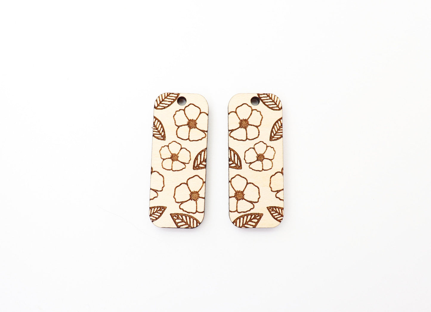 Floral earring blanks, DIY earrings, wood blanks