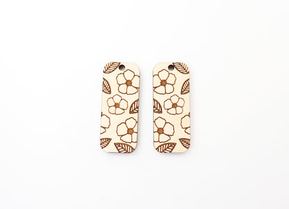 Floral earring blanks, DIY earrings, wood blanks