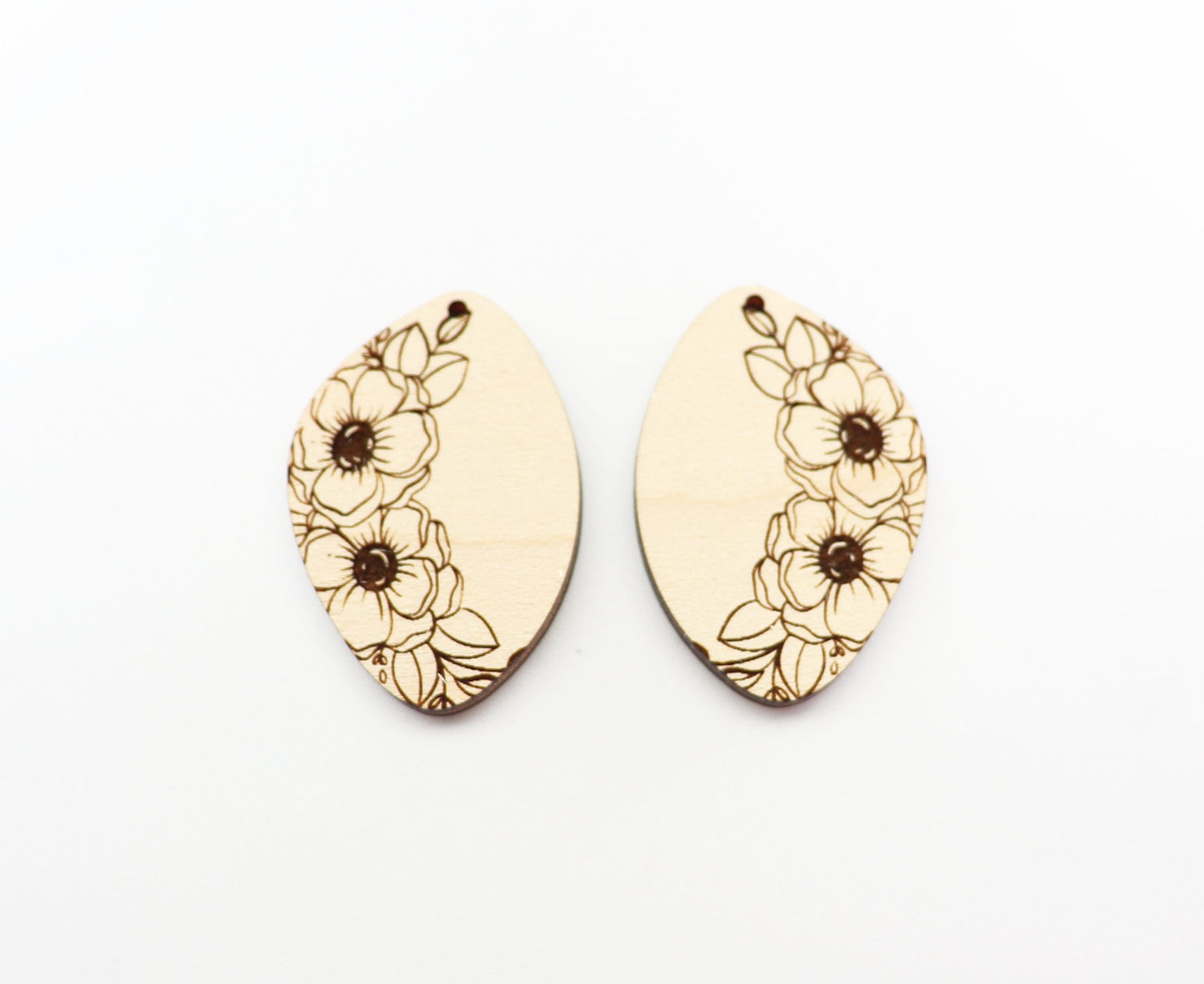 Floral earring blanks, wood blanks