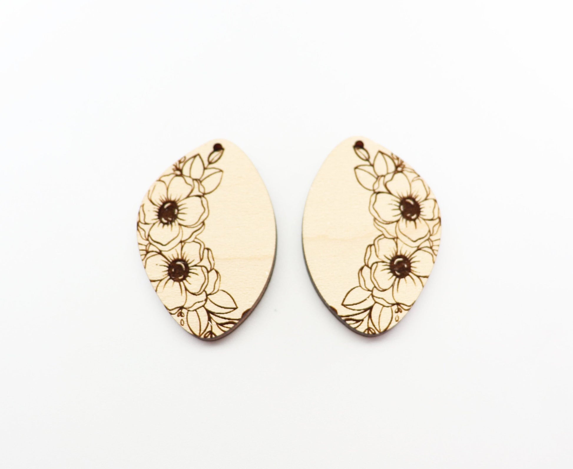 Floral earring blanks, wood blanks