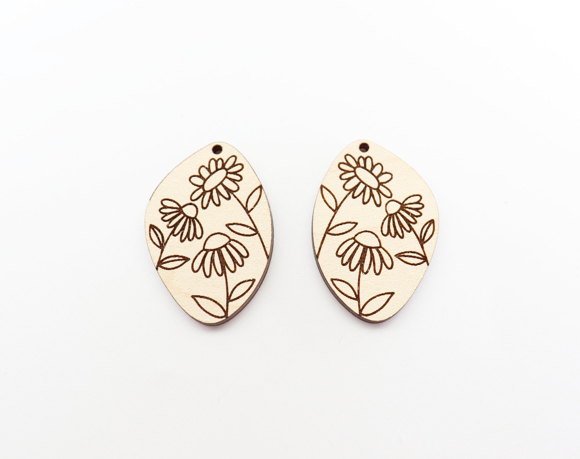 Floral earring blanks, wood blanks