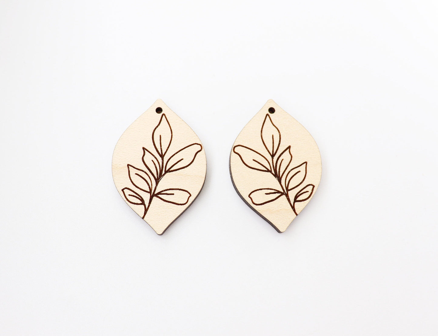 Leaf earring blanks, wood earrings