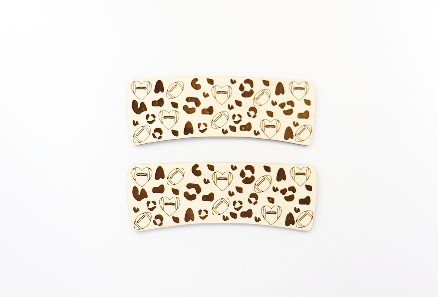 Football Hair clip blanks, wood blanks, laser cut blanks