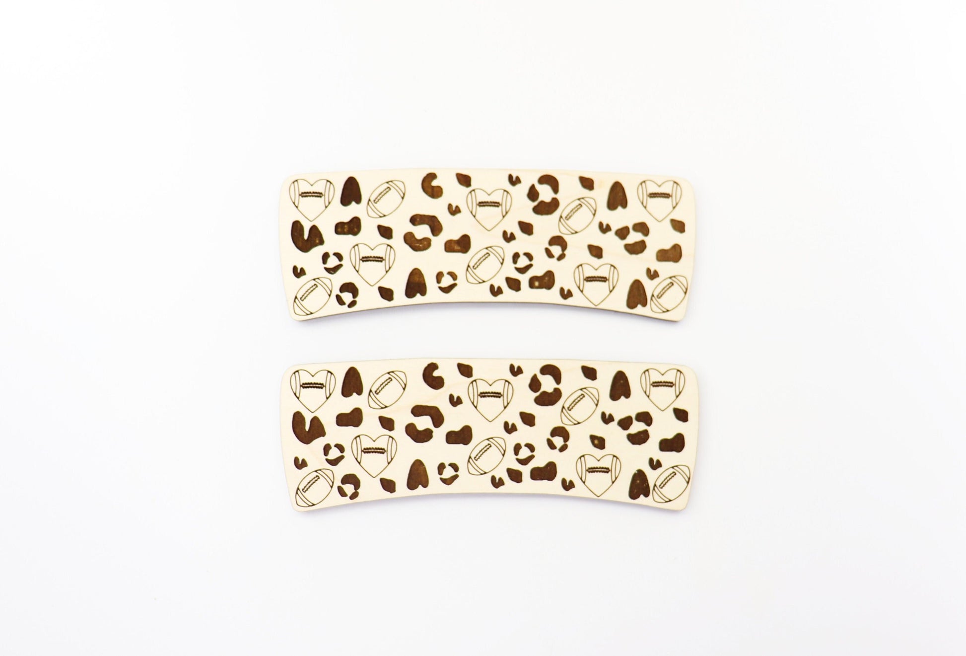 Football Hair clip blanks, wood blanks, laser cut blanks