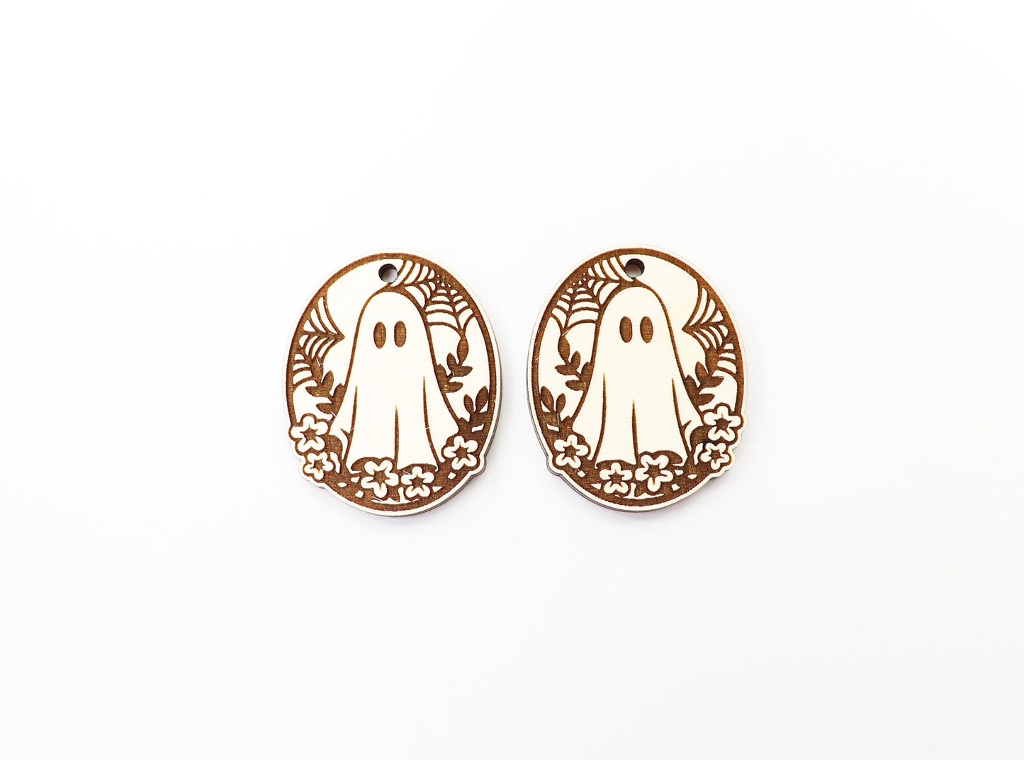 Ghost earring blanks, earring blanks, wood cutouts