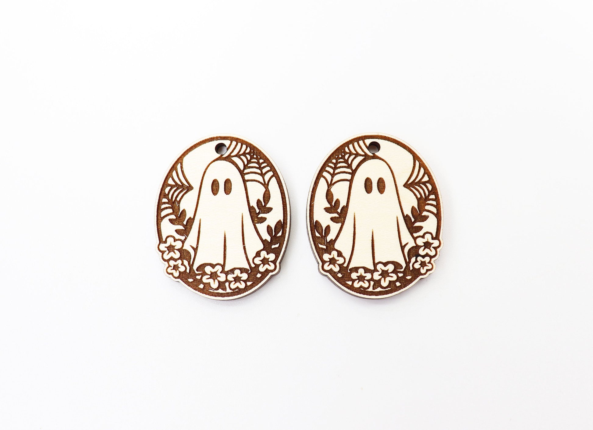 Ghost earring blanks, earring blanks, wood cutouts