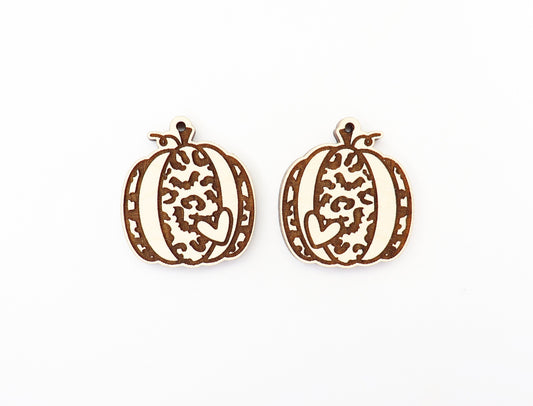 Pumpkin earring blanks, wood earrings, earring blanks