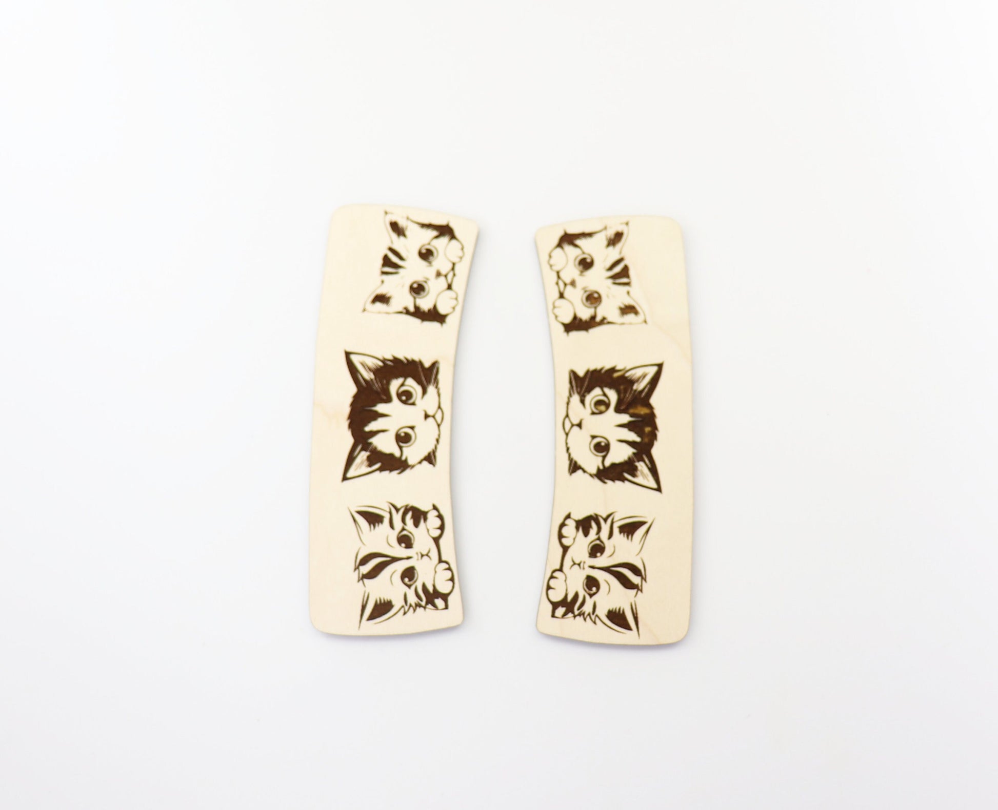 Cat Hair clip blanks, wood blanks, laser cut blanks