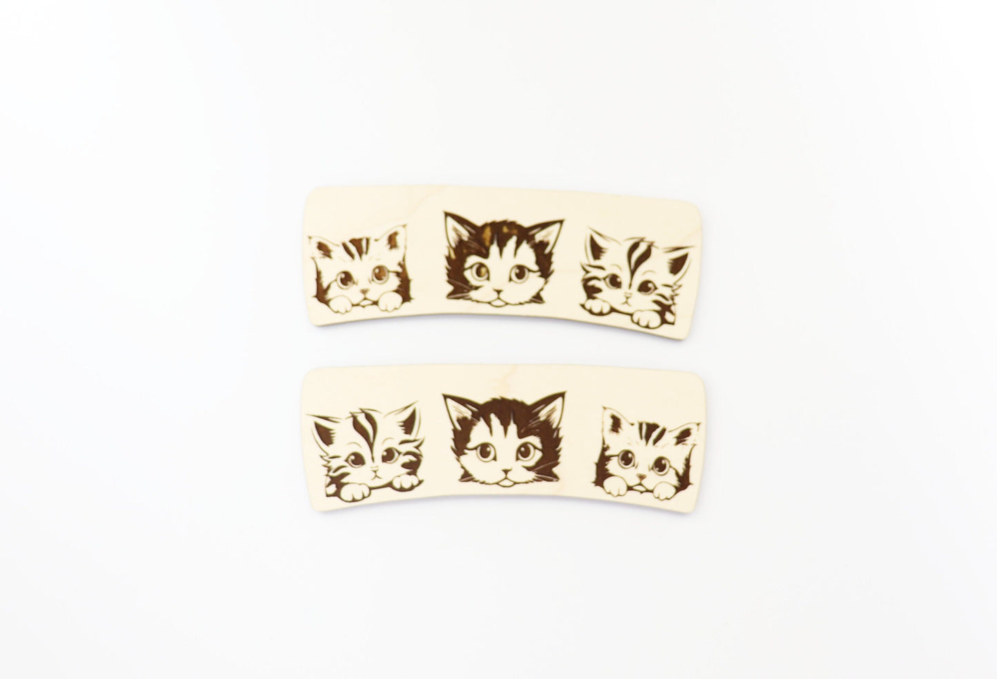 Cat Hair clip blanks, wood blanks, laser cut blanks