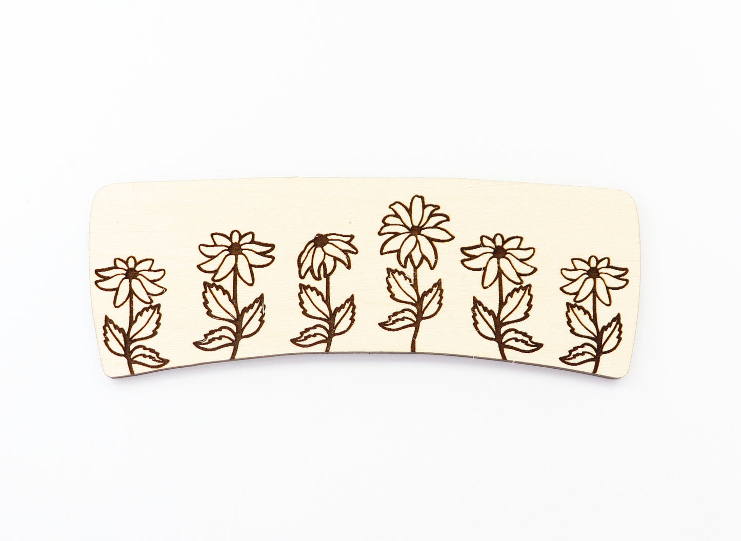 black eyed susan Hair clip blanks, wood blanks, laser cut blanks