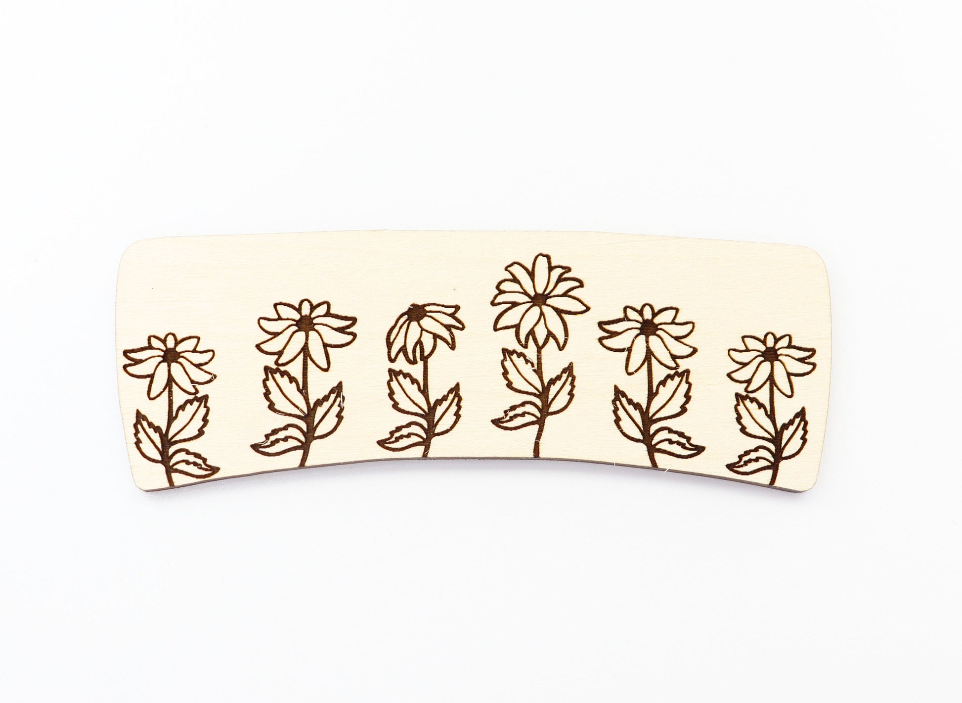 black eyed susan Hair clip blanks, wood blanks, laser cut blanks