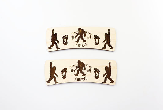 Bigfoot Hair clip blanks, wood blanks, laser cut blanks