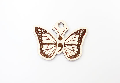 Butterfly car charm, wood blanks