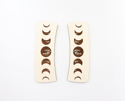 Moon phase Hair clip blanks, wood blanks, laser cut blanks