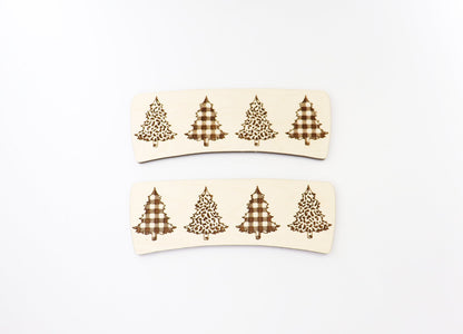 Christmas tree Hair clip blanks, wood blanks, laser cut blanks