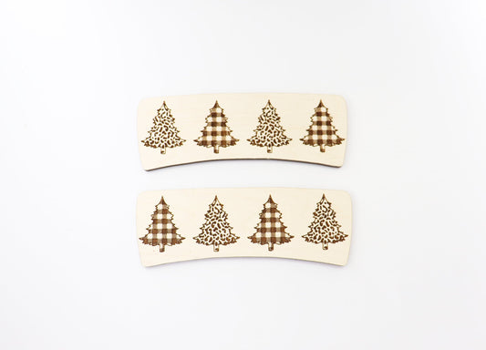 Christmas tree Hair clip blanks, wood blanks, laser cut blanks