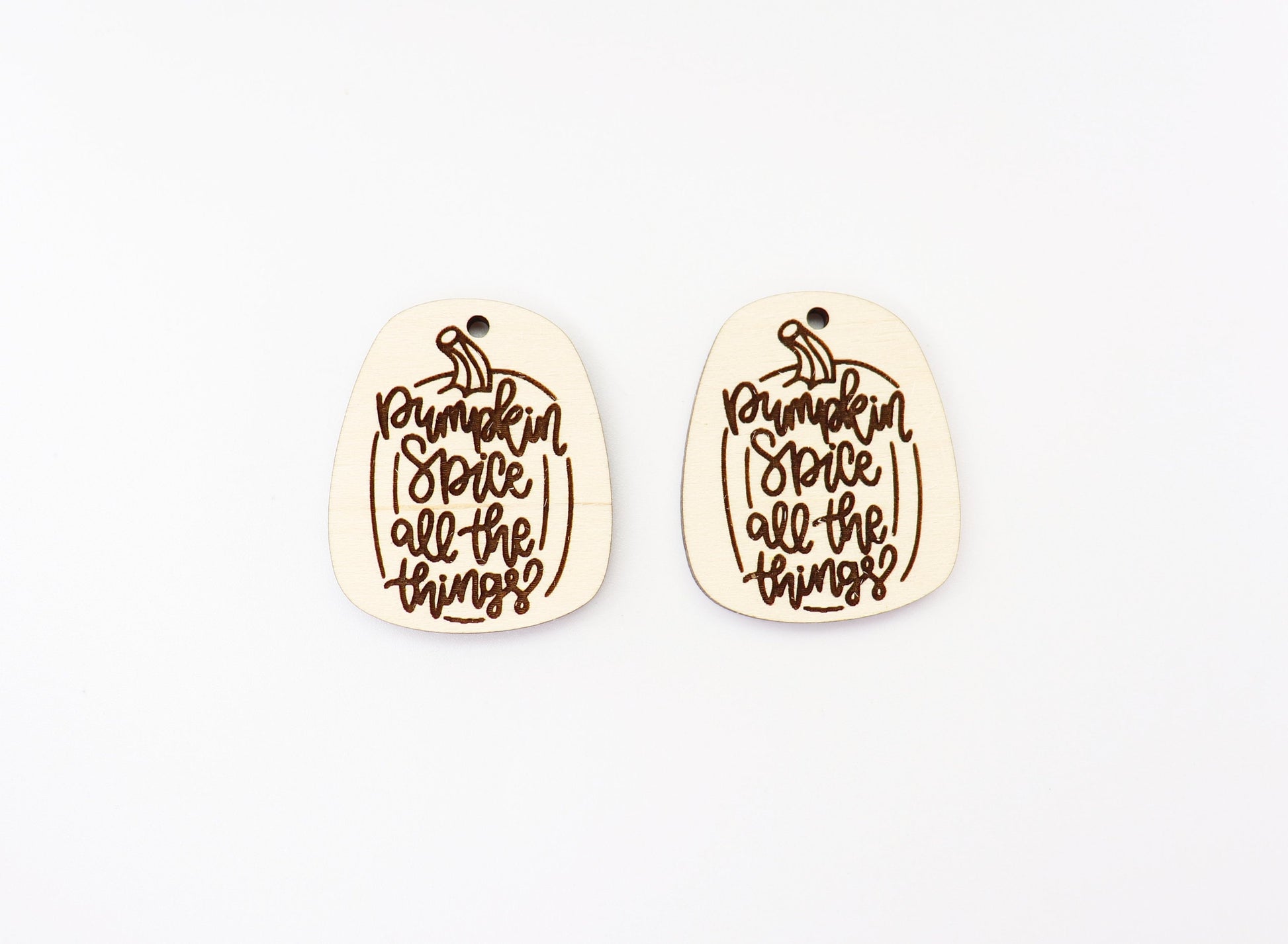 Pumpkin spice earring blanks, wood earrings