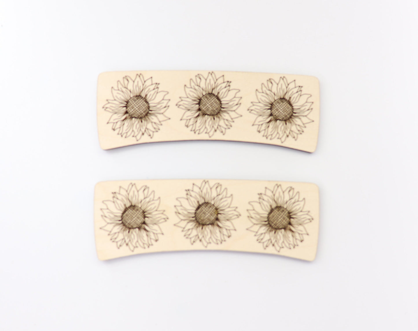 Sunflower Hair clip blanks, wood blanks, laser cut blanks