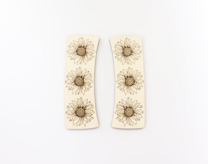 Sunflower Hair clip blanks, wood blanks, laser cut blanks