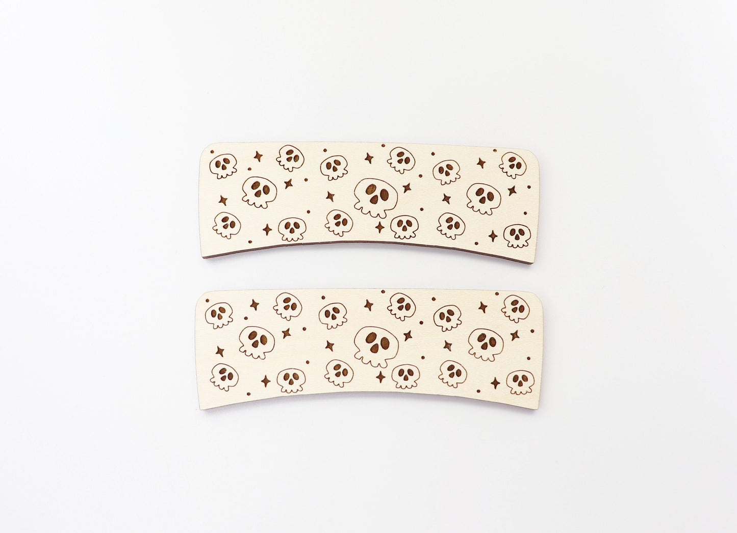 Skull Hair clip blanks, wood blanks, laser cut blanks